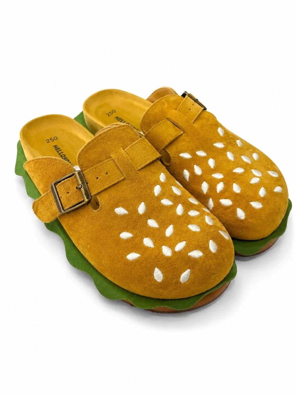 Helloslippers Burger Clogs Suede Novelty Food Shoes Size M8 or W9.5